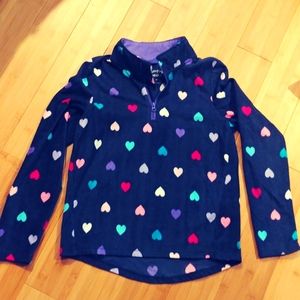 Girls fleece, jumping beans fleece pullover, heart print fleece, warm clothes